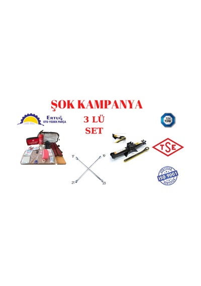 Trafik Seti + Oto Cırcırlı Kriko + Bijon Anahtarı