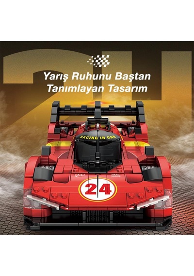 Reobrix Technic 11041 1/12 Ferrari 499p Araba Yaratıcı Yapı Blok Seti Building Blocks - 1370 Parça