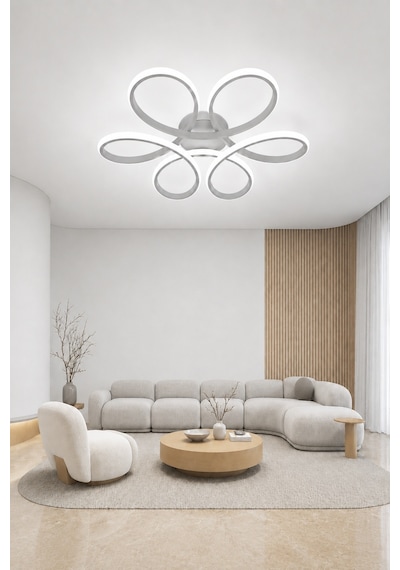 Niva Led Plafonyer Avize Beyaz Işık Gri