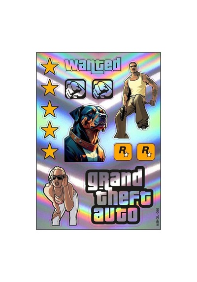 A5 Hologram Sticker 076 Tek Paket Çoklu Sticker Siyah