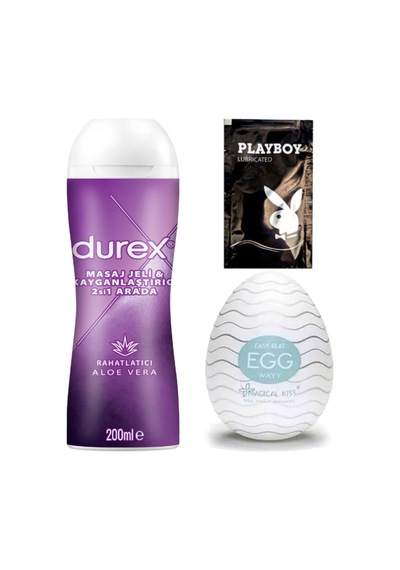 Durex Aloe Vera Masaj&kayganlaştırma Jel + Siyah Deri El Kelepçesi + Hediye