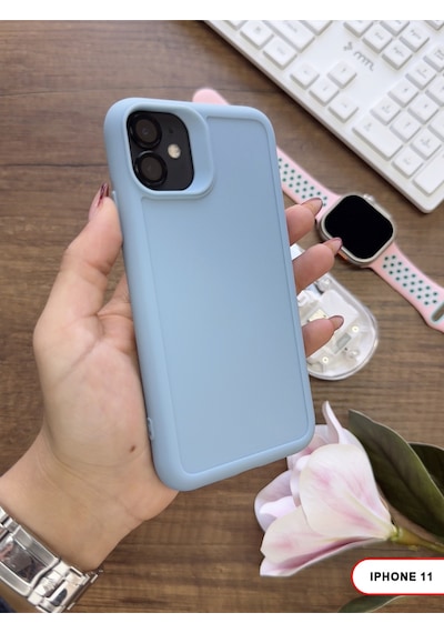 Apple iPhone 11 Uyumlu Kamera Korumalı Darbeye Dayanıklı Renk Atmayan Keep Silikon Kılıf Mavi