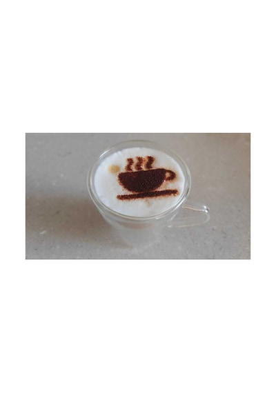 7'li Kahve Süsleme Şablonu Seti - Latte Art Coffee Stencil Ve Özel Tasarım Standlı Set Diğer