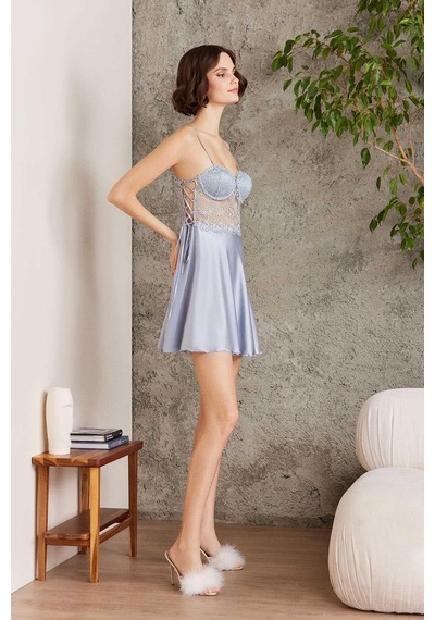 Pierre Cardin 6005 Kadın Mist Gelin Set 6'lı Saten Takım Mist