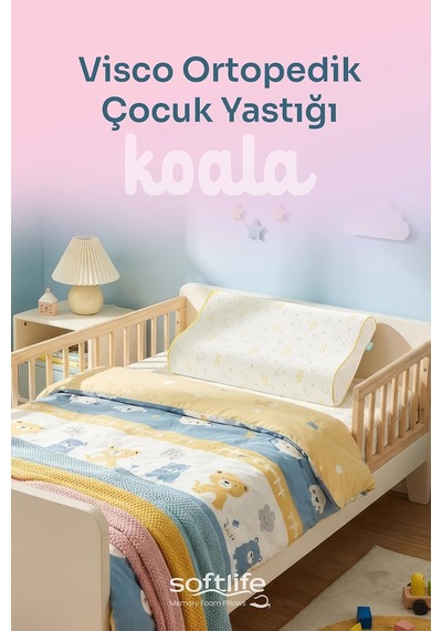 Visco Boyun Destekli Çocuk Yastığı 47x32x8/6 Cm Genel