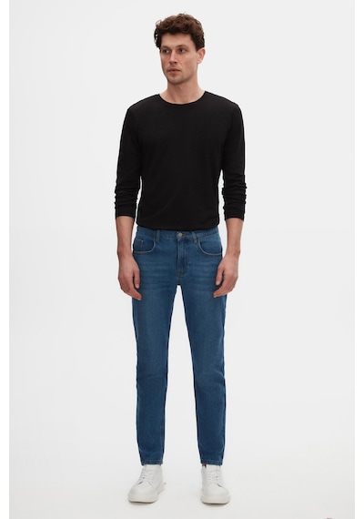 D's Damat Ds Damat Comfort Fit Mavi Düz Jean Kot Beş Cepli Yıkamalı Denim Pantolon 3hcj3ort00103 701