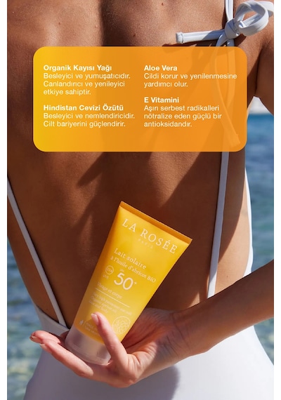 Çok Yüksek Koruma Sağlayan Güneş Koruyucu Süt Organik Kayısı Yağı İçeren Spf 50+ 150 Ml