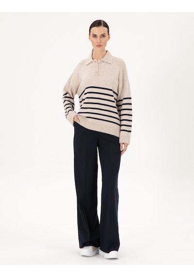 Pierre Cardin Kadın Ekru Kazak /triko 50300147-vr019 Ekru