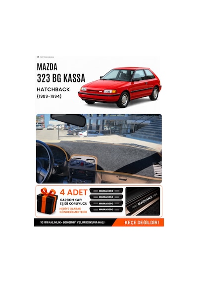 Mazda 323 Hatchback Bg Kasa 1991-1995 Uyumlu Torpido Örtüsü - Siyah Kahverengi