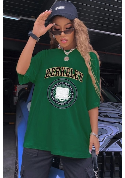 Unisex Berkeley Baskılı T-shirt Yeşil