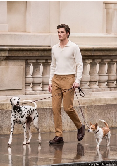 Ramsey Tarçın Düz Dokuma Regular Fit Casual Yün Karışımlı Pantolon