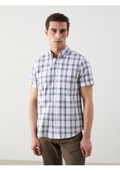 Lcwaıkıkı Classic Lacivert Regular Fit Yün Karışımlı Erkek Gömlek
