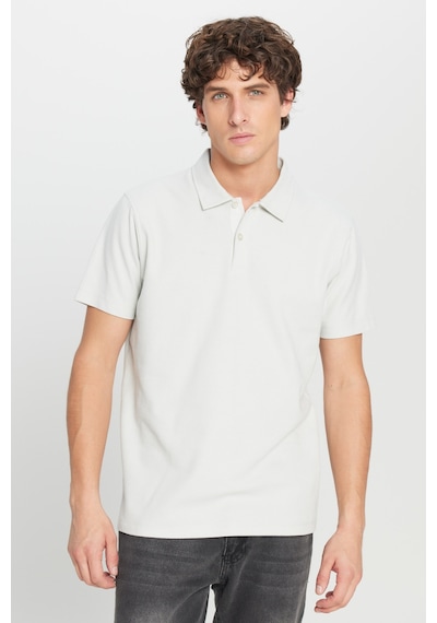 AC&Co / Altınyıldız Classics Erkek Grı %100 Pamuk Slim Fit Dar Kesim Polo Yaka Jakarlı Triko Tişört Gri