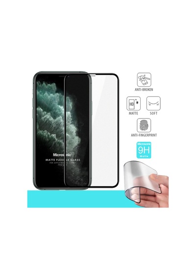 Microsonic Apple  Uyumlu iPhone 11 Pro Max Seramik Matte Flexible Ekran Koruyucu Siyah