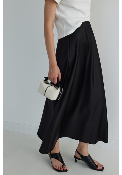Suud Collection Siyah Saten Etek