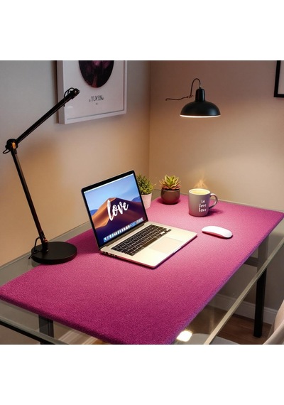 Mouse Pad Pembe Masa Matı 140x80cm Suni Deri Desk Mat Ev Dekor