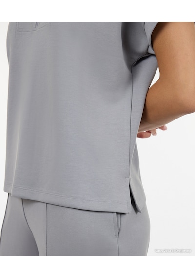 Yargıcı Fermuar Detaylı Kısa Kol Sweatshirt 26kksw9011l 005 Gri