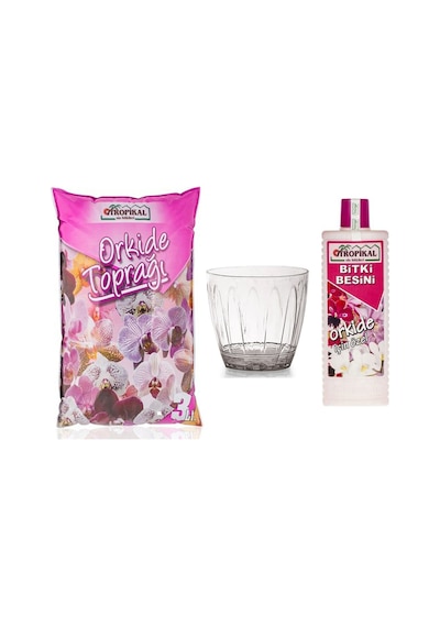 Orkide Saksısı 1.5Lt. Orkide Toprağı 3Lt. Orkide Vitamini 225Ml