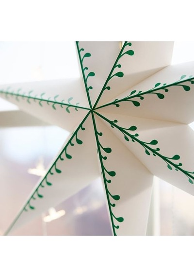 Ikea Stråla Abajur Başlığı, Beyaz-yeşil, 70 Cm, Yıldız
