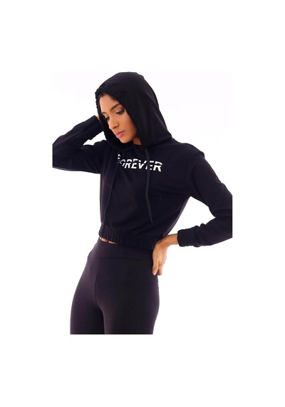Gugus Basic Kapüşonlu Sweatshirt Siyah-