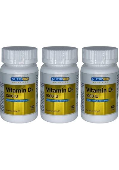 Nutrivita Nutrition Vitamin D3 Vitamini 1000 Iu 3x120 Tablet
