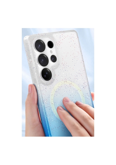 Samsung Galaxy Uyumlu S25 Plus Pummel Shiny Magsafe Kapak - Mavi Bz8683140861667