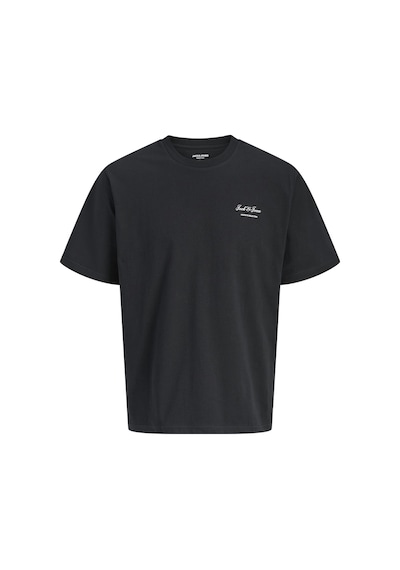 Jack & Jones Jack Jones Yazı Desenli Erkek Yuvarlak Yaka Tişört 12287990 Siyah