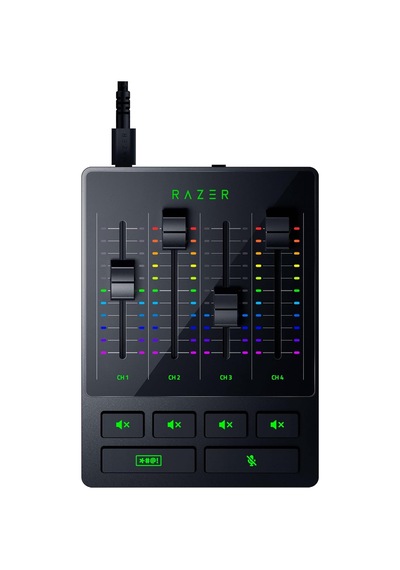 Razer Ses Mikseri Analog Ses Mikseri, Sessiz Düğmeli 4 Kanallı A