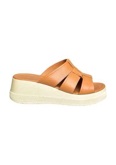 Fox Shoes U555330903 Taba Hakiki Deri Kalın Tabanlı Kadın Terlik Taba-hakiki Deri