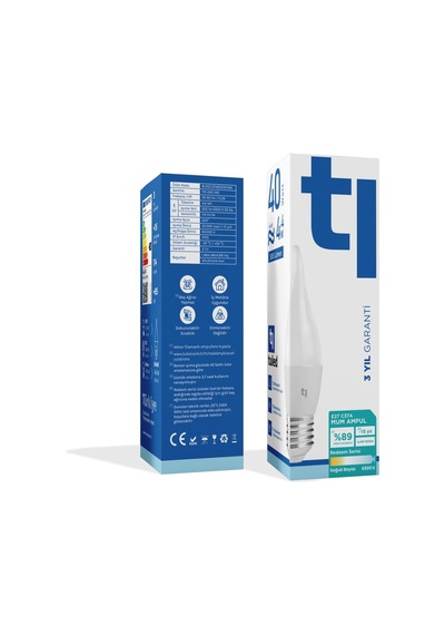 Redeem C37A E27 Mum Ampul, Titreşimsiz, Göz Konforu, 505 Lümen, Soğuk Beyaz, 6500 Kelvin