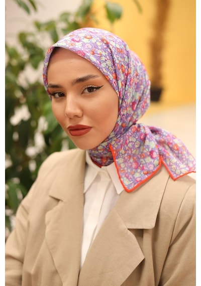 Silk Home Karanfil Desen Soft Pamuk Eşarp Lavanta