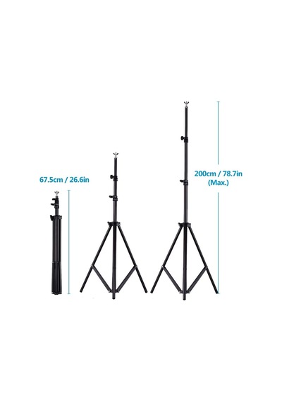 Andoer 2 X 3 M / 6,6 X 10 Ft Stüdyo Arka Plan Standı Tutucu Alüminyum Alaşım Ayarlanabilir Fotoğraf Arka Planı Destek Sistemi Taşıma Çantası İle 3 Par