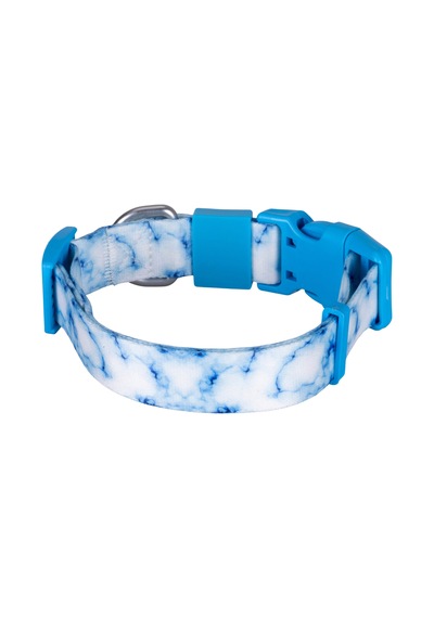 Swissplus Urban Paws Sky Marble Recycled Köpek Tasması - 20 Mm Beyaz - Mavi