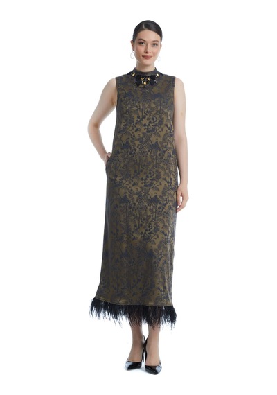 Serpil Exclusive Desenli Kadın Elbise Ceket Takım - Yakası Taş İşlemeli - Modern Ve Şık Tasarım - Davet Ve Özel Gün İçin Elbise CAMEL Serpil Exclusive Desenli Kadın Elbise Ceket Takım - Yakası Taş İşlemeli - Modern Ve Şık Tasarım - Davet Ve Özel Gün İçin Elbise CAMEL