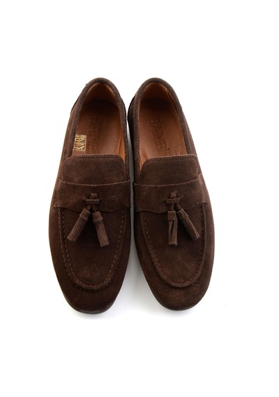 Kahve Hakiki Deri Erkek Loafer Ayakkabı E01594456502 Kahve