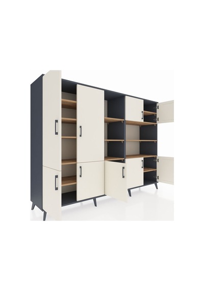 Hyperion Dolap 14 Raflı 9 Kapaklı 220x44x163 Antrasit-aytaşı/çam Antrasit-aytaşı/çam Hyperion Dolap 14 Raflı 9 Kapaklı 220x44x163 Antrasit-aytaşı/çam Antrasit-aytaşı/çam