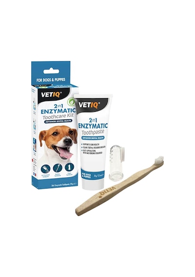 Vetiq 2in1 Enzymatic Köpek Diş Macunu ve Diş Fırçası Seti 70 G