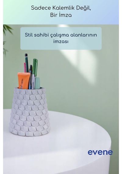 Kalemlik Masa Kalemliği Organizer Kalemlik Beyaz Renk Model 84 Çok Renkli