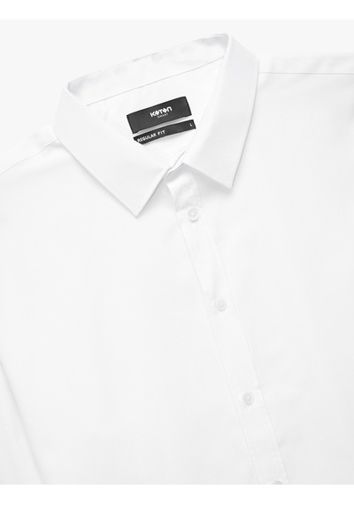 Koton Regular Fit Klasik Yaka Düğmeli Oxford Uzun Kollu Gömlek Beyaz 7wam60038hw