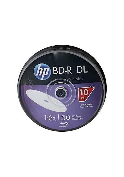 Hp Blu-ray Bd-r Dl 6x 50gb 10 Lu Cake Box Printable
