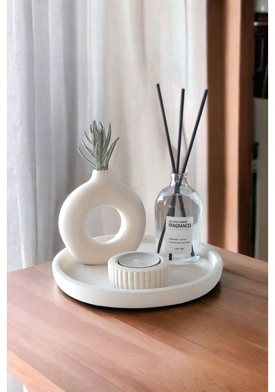 Dekoratif Minyatür Halka Vazo 100 Ml Oda Kokusu Mumluklu Set Tealight Mum Dahil Değildir