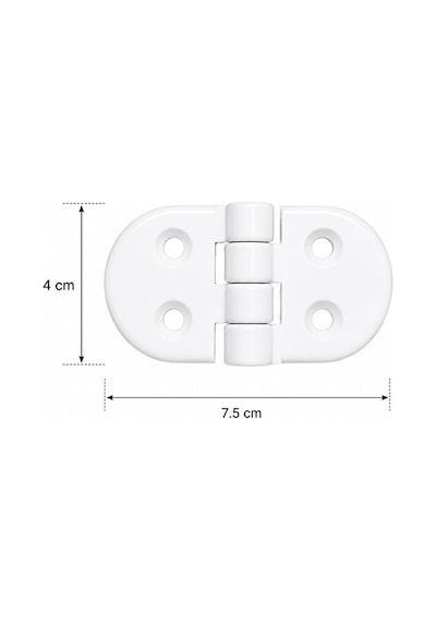 Marin Plastik Menteşe 7,5 X 4 Cm Beyaz Tekne Kapak Menteşesi