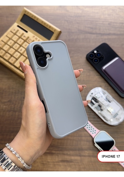 Apple iPhone 17 Uyumlu Kamera Korumalı Darbeye Dayanıklı Renk Atmayan Keep Silikon Kılıf Gri