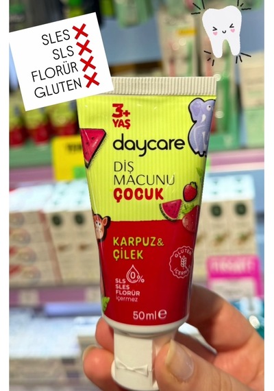 Çocuk Diş Macunu 50 Ml X 3 Adet - Karpuz & Çilek Aromalı, Florürsüz, 3+ Yaş Avantaj Paketi