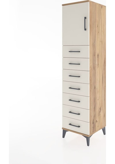 Hyperion Dolap Tek Raflı 7 Çekmeceli Tek Kapaklı 44x44x182 Çam-aytaşı Atlas Çam