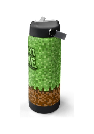 Coral High Craft Desenli Katlanır Ağızlıklı Çelik Termos 650 Ml 38393 Yeşil - Kahverengi