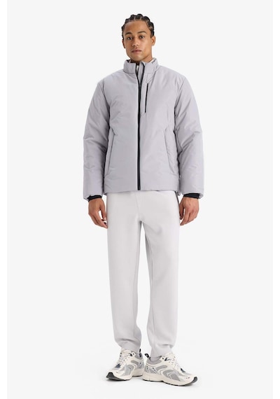 Defacto Defactofit Su İtici Slim Fit Dar Kesim Fermuarlı Su Geçirmez Mont E9484ax25wngr487 Gri