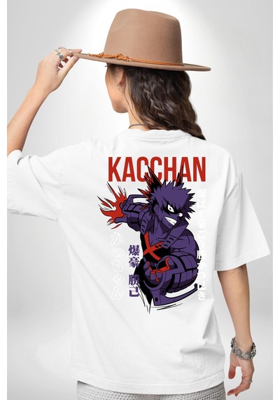 Kasuki Bakugo Anime Beyaz Oversize Unisex Ön Ve Sırt Baskılı Tişört Beyaz Kasuki Bakugo Anime Beyaz Oversize Unisex Ön Ve Sırt Baskılı Tişört Beyaz