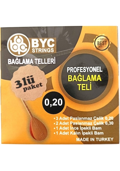 Longmoon 3byc18 3 Takım Kısa Sap Bağlama Teli Takım Profesyonel 0.18