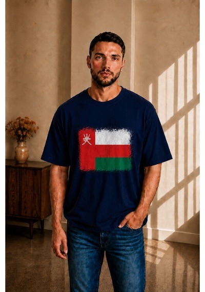 Sngl Tekstil Erkek Oversize Umman Bayrak Baskılı Kısa Kollu Tişört S M L Xl 2xl Lacivert Sngl Tekstil Erkek Oversize Umman Bayrak Baskılı Kısa Kollu Tişört S M L Xl 2xl Lacivert